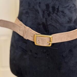 Rag & Bone Tan Leather Belt with Gold Buckle